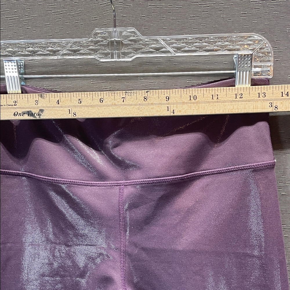 ZYIA Purple High-Waisted lipgloss Leggings with Iridescent Sheen - Picture 3 of 9